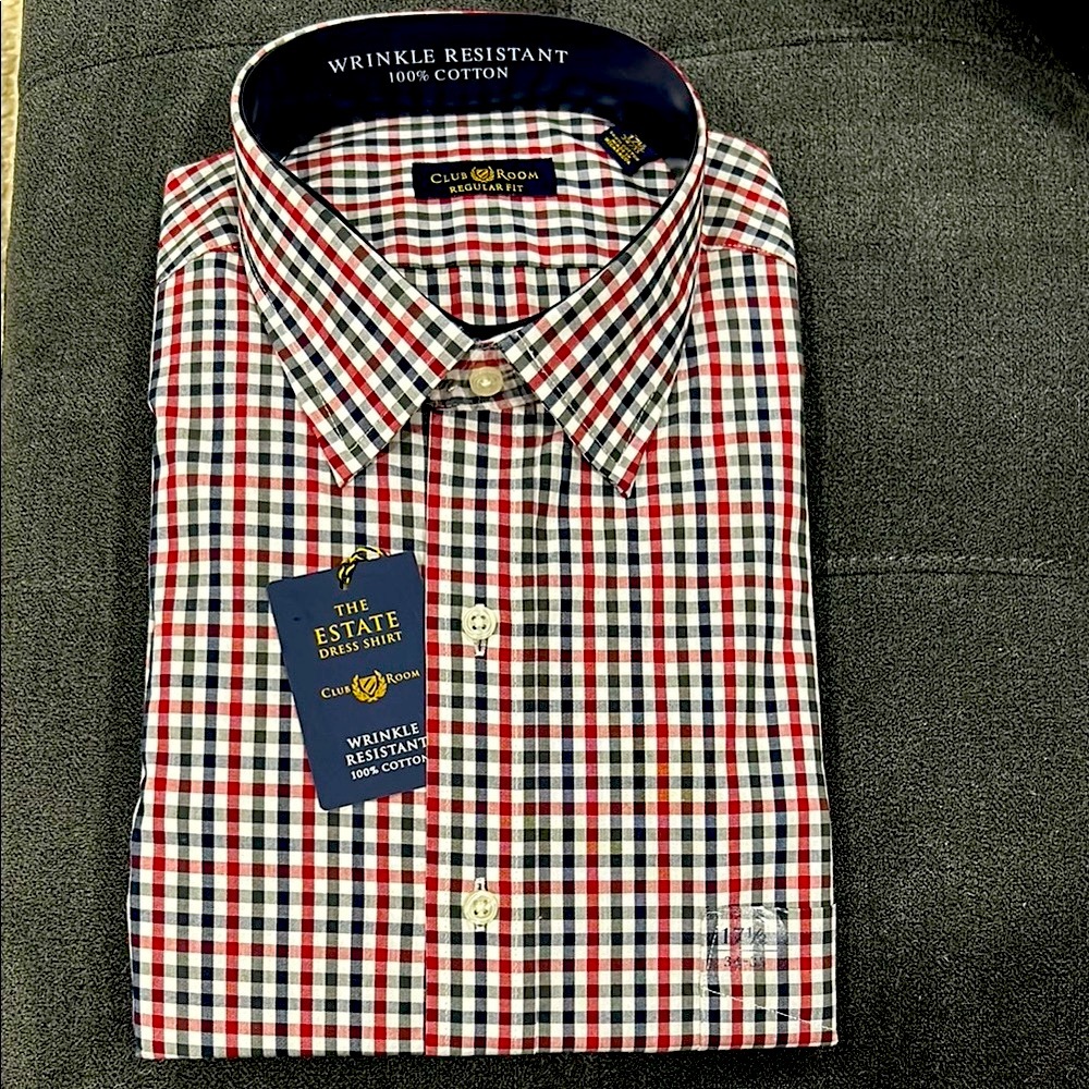 Club Room Red and Blue Dress Shirt
